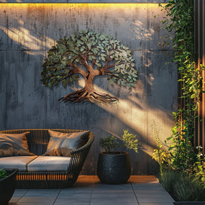 Green Tree of Life Metal Wall Art β UV Printed Aluminum Decor Nature Indoor Outdoor