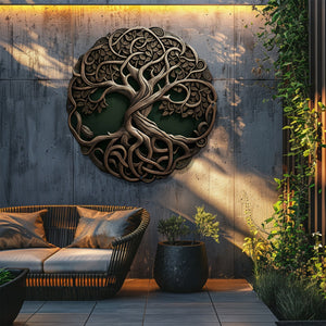 Tree of Life Metal Wall Art – Celtic Nature Decor Spiritual Indoor Outdoor Wall Decor