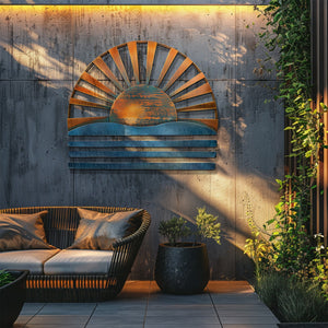 Sunrise Ocean Metal Wall Art – UV Printed Coastal Decor Beach Indoor Outdoor