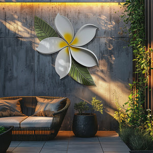Plumeria Flower Wall Art β Tropical Minimal Metal Decor