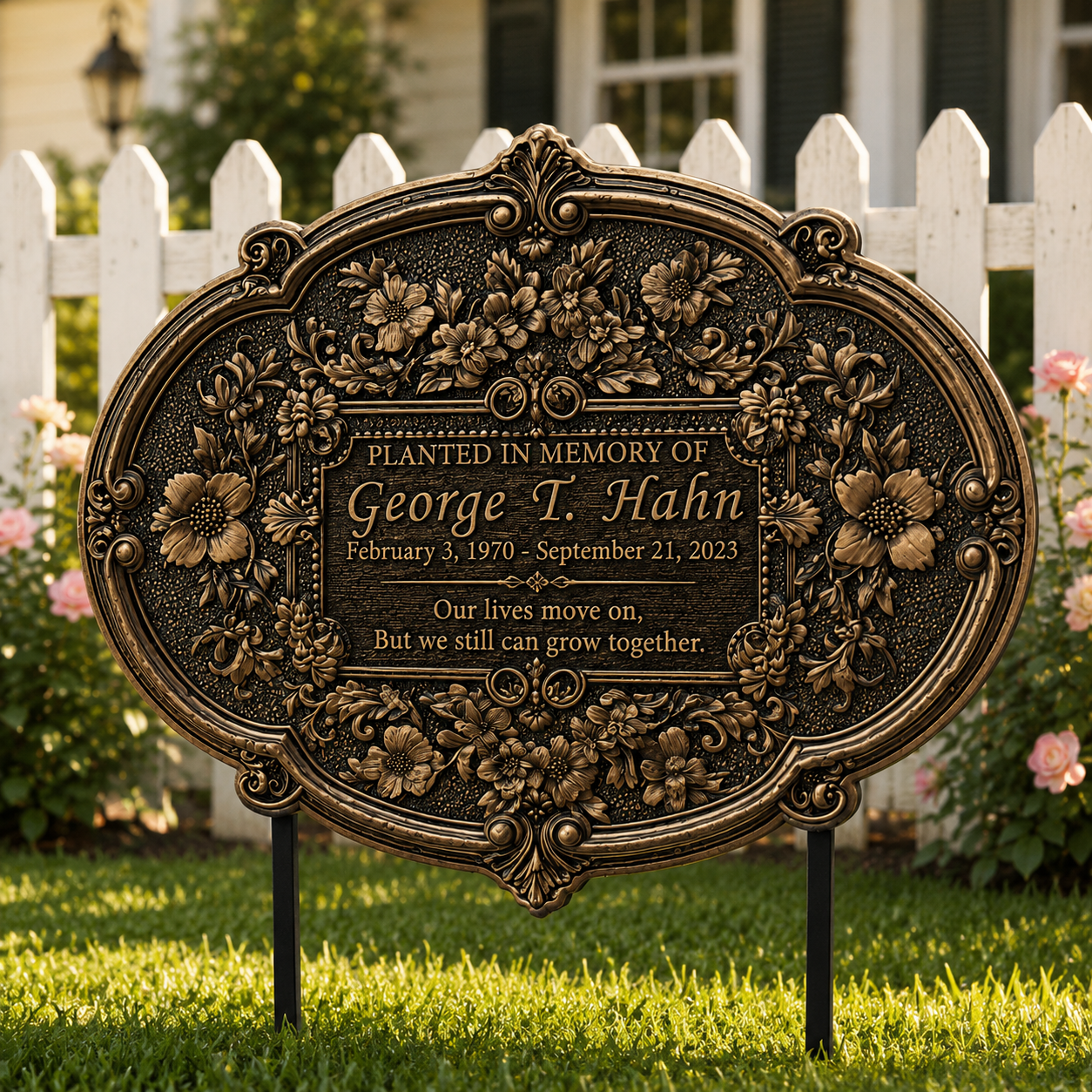 Memorial Garden Metal Sign Personalized Plaque In Loving Memory Garden Stake