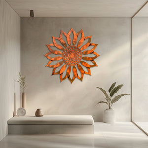 Sunflower Sunburst Metal Wall Art β UV Printed Aluminum Decor Rustic Indoor Outdoor