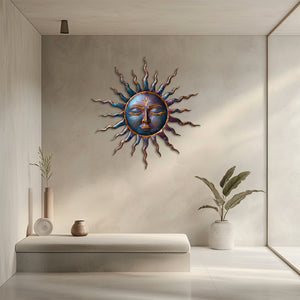Sunrise Aurora Sunburst Metal Wall Art – UV Printed Decor Coastal Indoor Outdoor