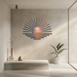 Sunset Metal Wall Art – UV Printed Aluminum Coastal Decor Indoor Outdoor