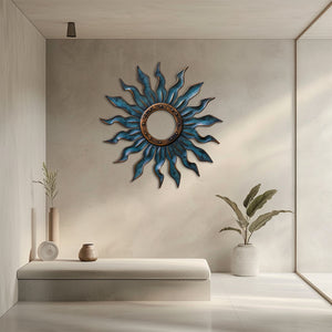 Blue Sunburst Metal Wall β UV Printed Decor Custom Coastal Indoor Outdoor