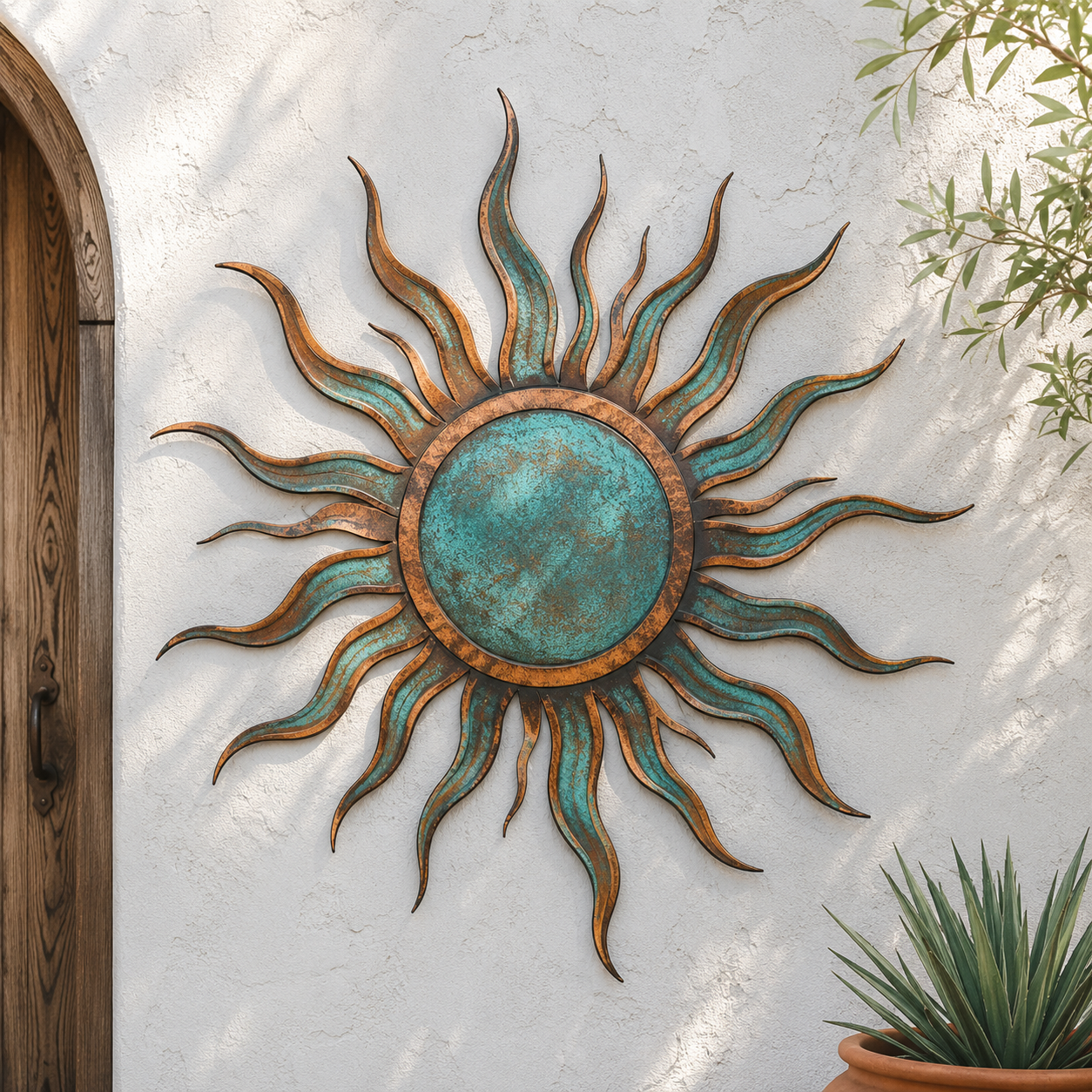 Sunburst Metal Wall Art – Tropical Coastal Ocean Sign