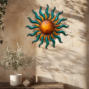 Sunburst Metal Wall Art β UV Printed Decor Rustic Indoor Outdoor