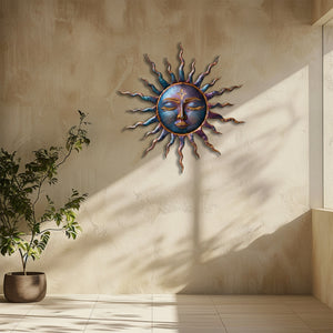 Sunrise Aurora Sunburst Metal Wall Art – UV Printed Decor Coastal Indoor Outdoor