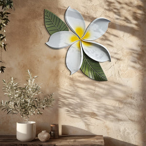 Plumeria Flower Wall Art β Tropical Minimal Metal Decor