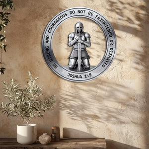 Christian Wall Art – Joshua 1:9 Knight Faith Decor V2