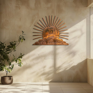 Sunburst Metal Wall Art – UV Printed Aluminum Decor for Indoor & Outdoor