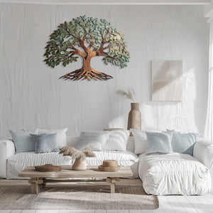 Green Tree of Life Metal Wall Art β UV Printed Aluminum Decor Nature Indoor Outdoor
