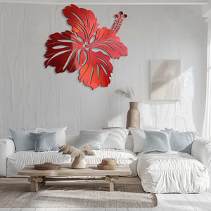 Hibiscus Flower Wall Art – Tropical Coastal Metal Decor
