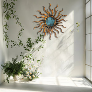 Rustic Sun Metal Wall β UV Printed Aluminum Decor Custom Coastal Indoor Outdoor