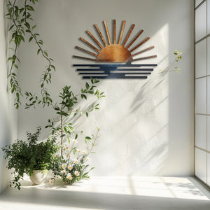 Sunburst Sunrise Sunset Metal Wall β UV Printed Decor Custom Coastal Indoor Outdoor