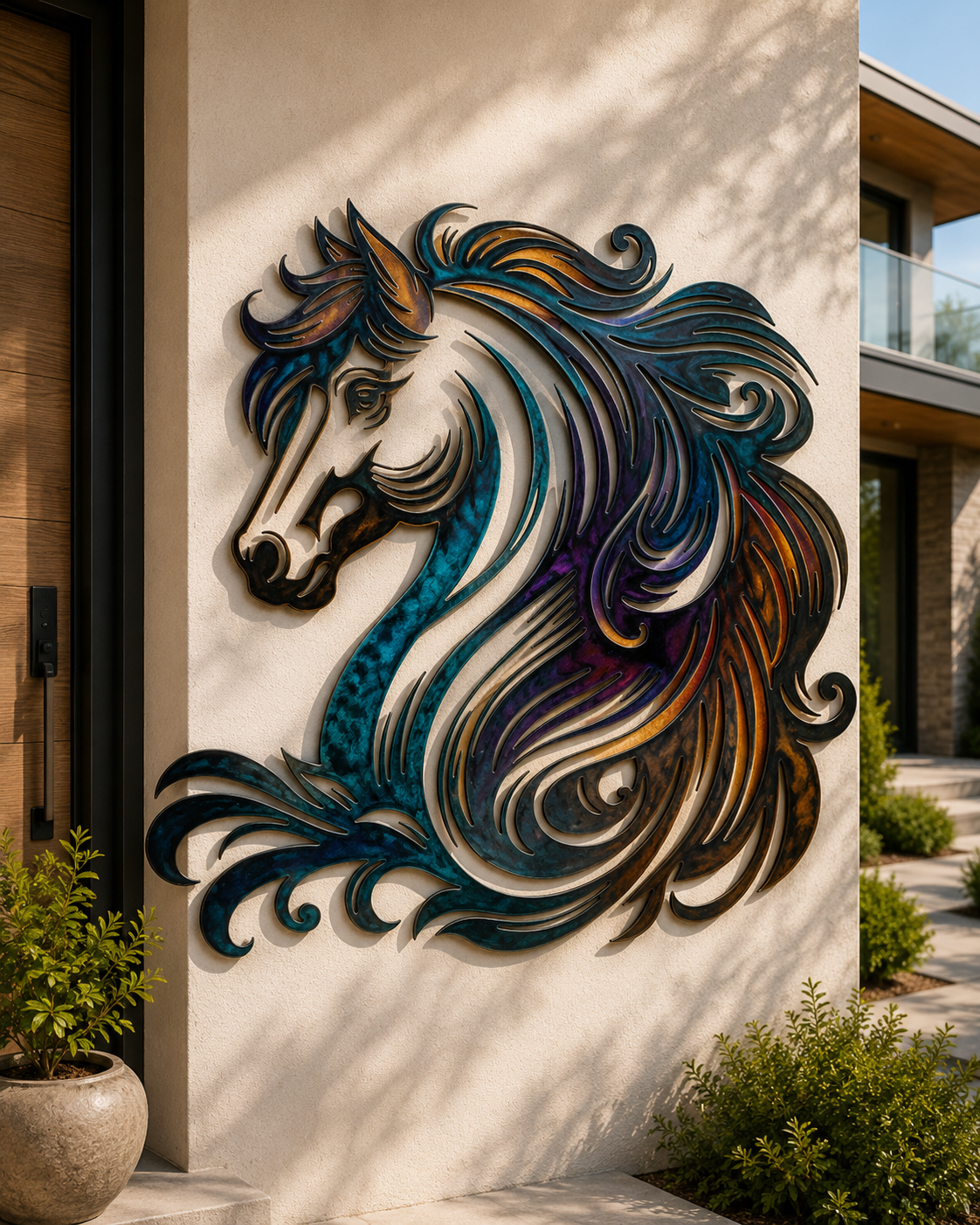 Horse Metal Wall Art Tree of Life Horse Sign Rustic Western Outdoor Decor Aluminum Metal Sign Farmhouse Gift Home Wall Hanging 2D UV Print