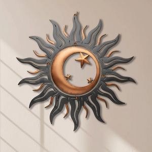 Sun Moon Star Metal Wall Art β UV Printed Aluminum Rustic Decor Custom Indoor Outdoor