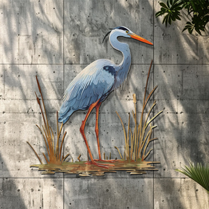 Heron Wall Art β Nature-Inspired Bird Metal Decor