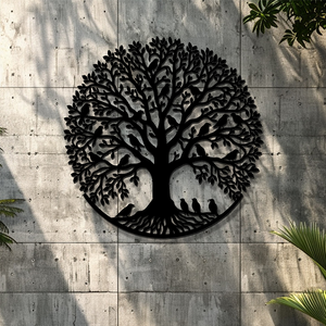Bird Tree of Life Metal Wall Art – UV Printed Decor Nature Indoor Outdoor