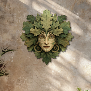 Green Woman Metal Wall Art – UV Printed Aluminum Forest Goddess Nature Decor Indoor Outdoor