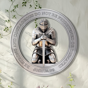 Christian Wall Art β Joshua 1:9 Knight Faith Decor V3