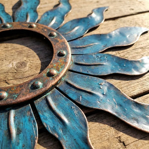 Blue Sunburst Metal Wall β UV Printed Decor Custom Coastal Indoor Outdoor
