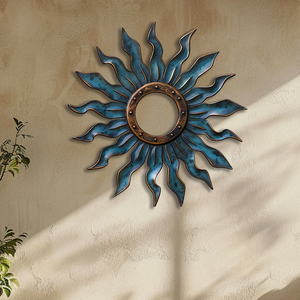 Blue Sunburst Metal Wall β UV Printed Decor Custom Coastal Indoor Outdoor