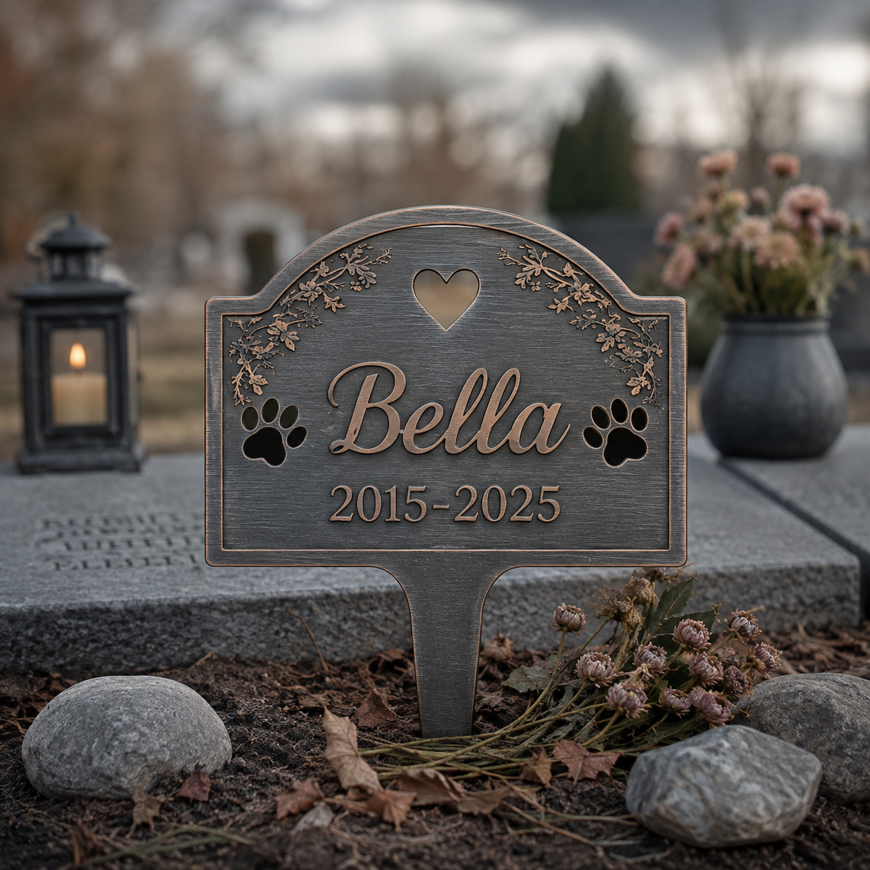 Personalized Pet Memorial Metal Garden Stake, Dog Memorial Metal Sign