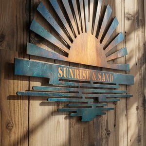 Custom Sunrise Metal Wall Art – UV Printed Aluminum Coastal Decor Indoor Outdoor