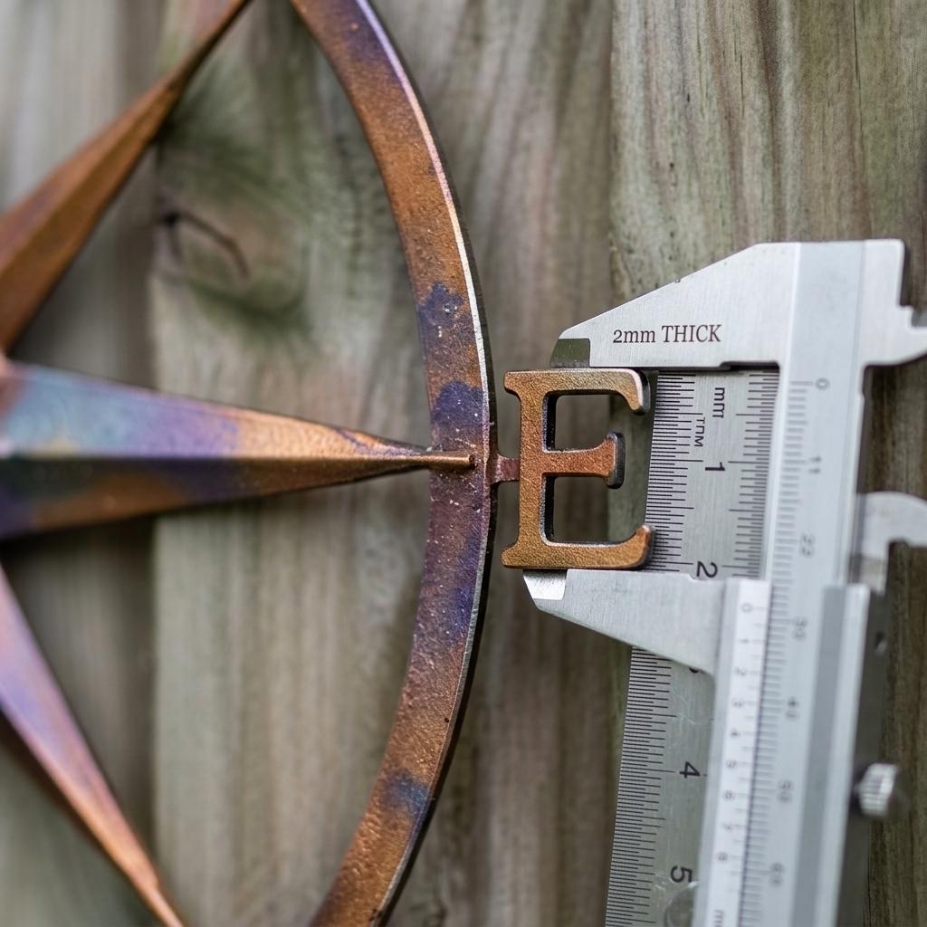 Nautical Compass Metal Wall Art Outdoor Directional Sign Heat Colored Steel Decor Handmade Coastal Garden Fence Wall Decor Gift