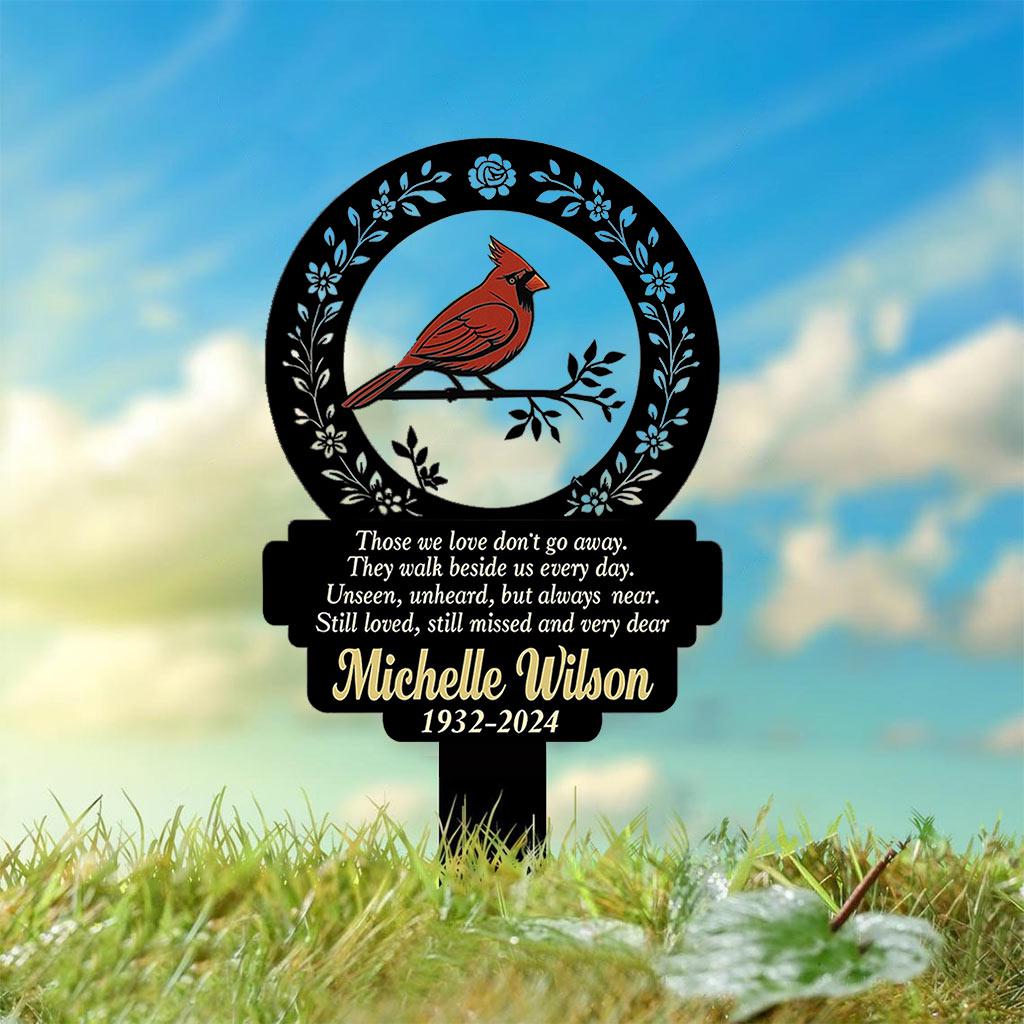 Personalized Memorial Stake Metal Sign, Cardinal Garden Stakes, Cardinals Appear, Metal Cemetery Decorations, Stake for Outdoors Yard Garden, Metal Sign