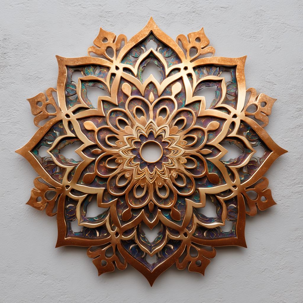 Mandala Metal Wall Art - Sacred Geometry Yoga Studio Decor