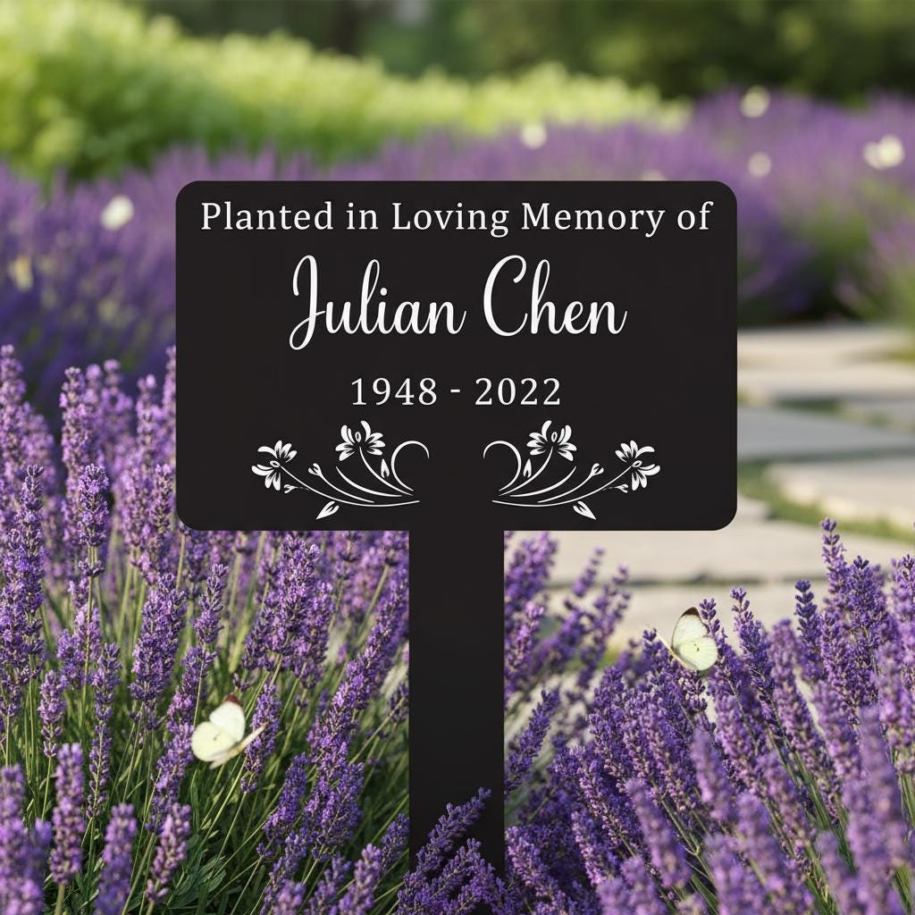 Personalized Memorial Garden Stake, Custom Aluminum Metal Sign, Planted in Loving Memory Sign, Outdoor Remembrance Garden Marker,Metal Sign