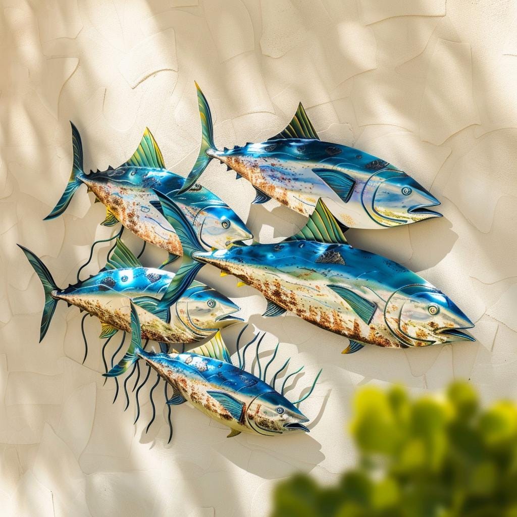 Swordfish Metal Wall Art - Coastal Marlin Ocean Decor