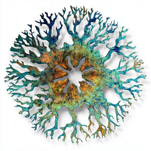 Abstract Tree Metal Wall Art Radial Branch Modern Living Room Wall Decor UV printed on aluminum