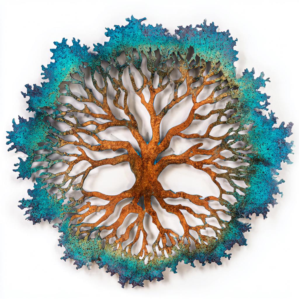 Abstract Tree Metal Wall Art Radial Branch Modern Living Room Wall Decor