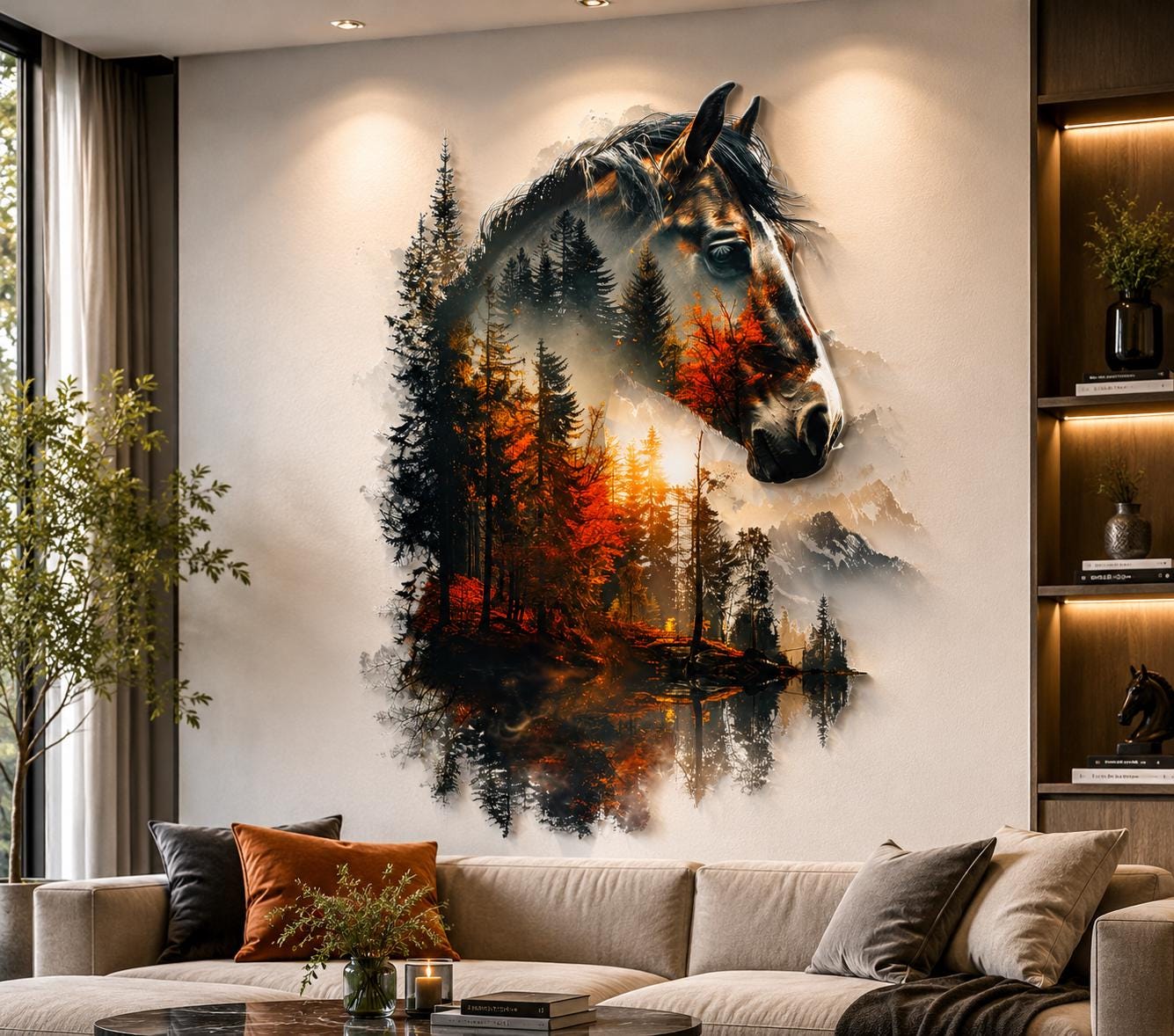 Forest Deer Metal Wall Art - Rustic Wildlife Cabin Decor