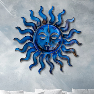 Blue Sun Metal Wall Art – UV Printed Aluminum Decor Custom Coastal Indoor Outdoor