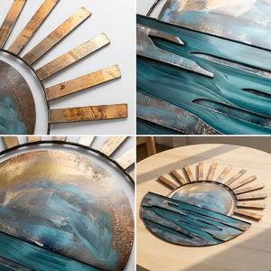 Sunset Ocean Metal Wall Art – UV Printed Aluminum Coastal Decor for Indoor & Outdoor
