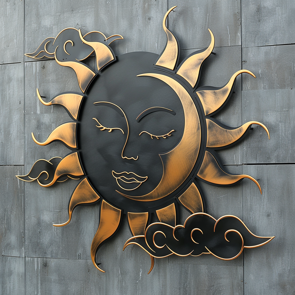 Sun Metal Wall Art Cloud Landscape Decor Southwestern Outdoor Garden Wall Hanging (Copy)