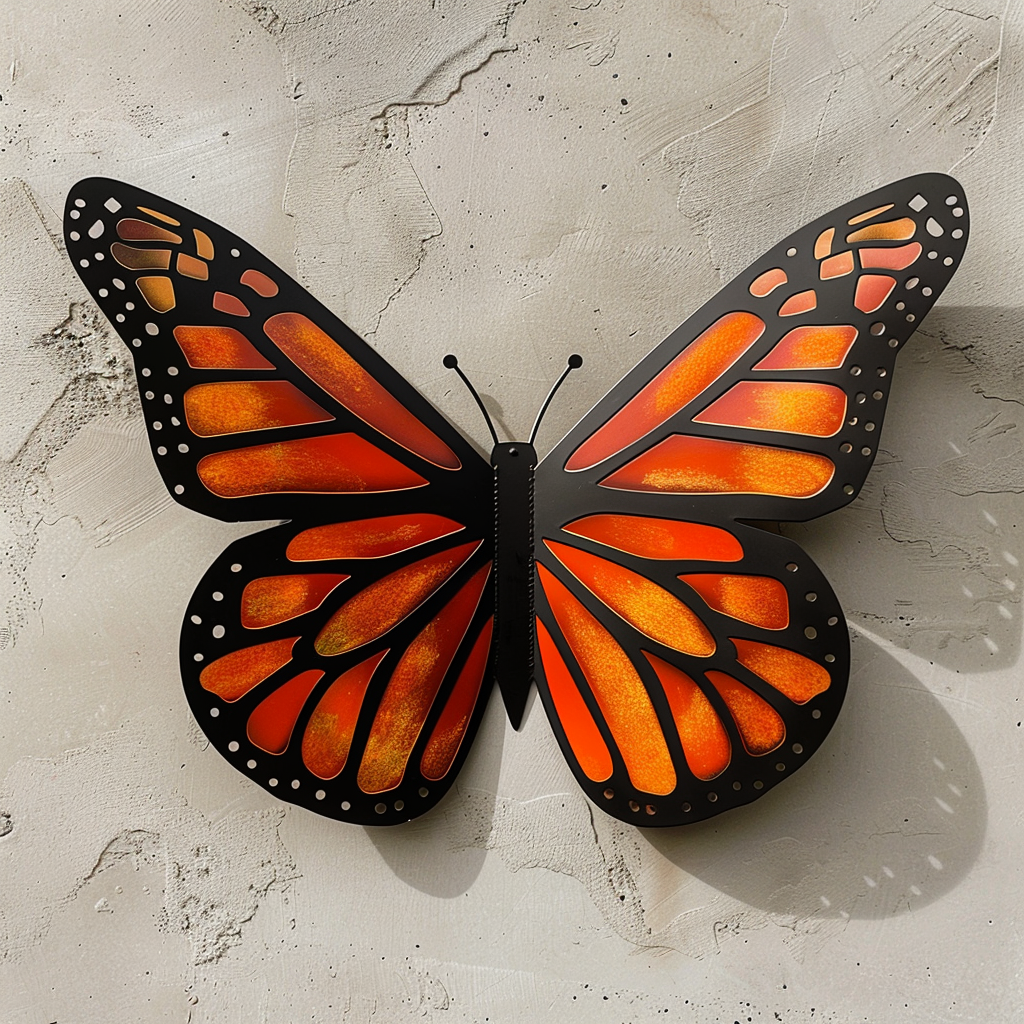 Monarch Butterfly Metal Wall Art – Garden Nature Outdoor Decor Sign