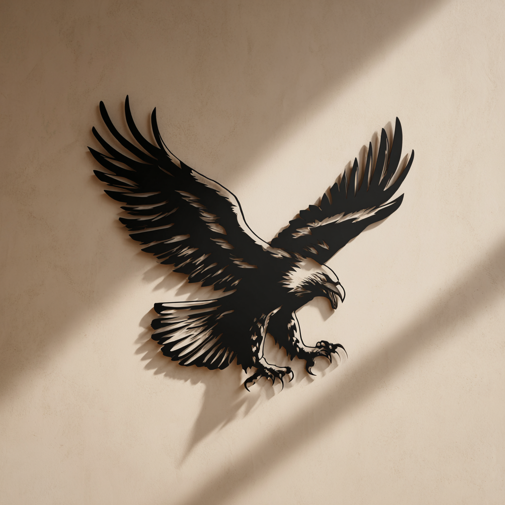 Bald Eagle Metal Wall Art – Patriotic Wildlife Garden Decor Sign