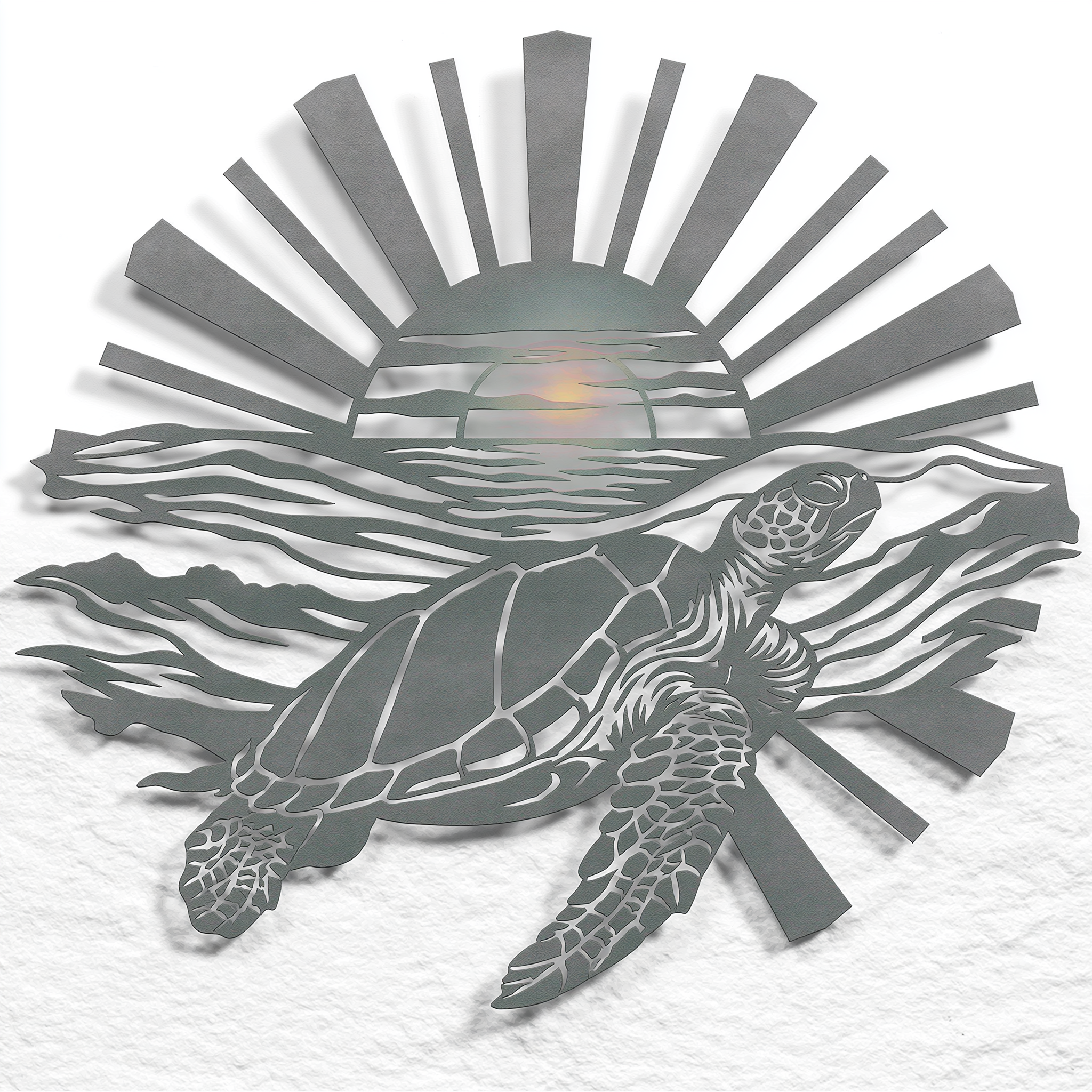 Sea Turtle Metal Wall Art Beach House Coastal Decor