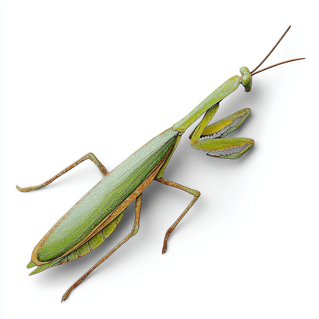 Rustic Praying Mantis Metal Wall Art, Garden Insect Decor for Patio