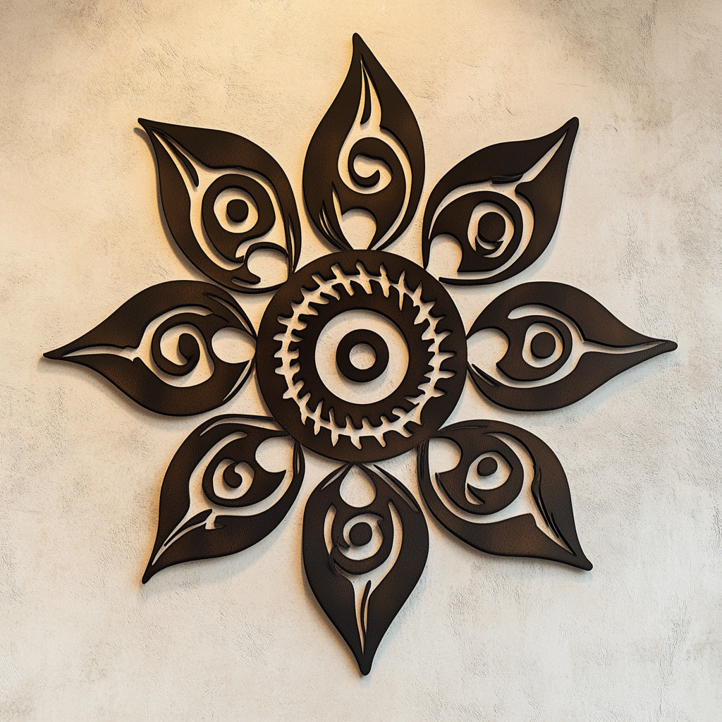 Black Sunburst Metal Wall Art, Modern Rustic Decor for Patio & Garden