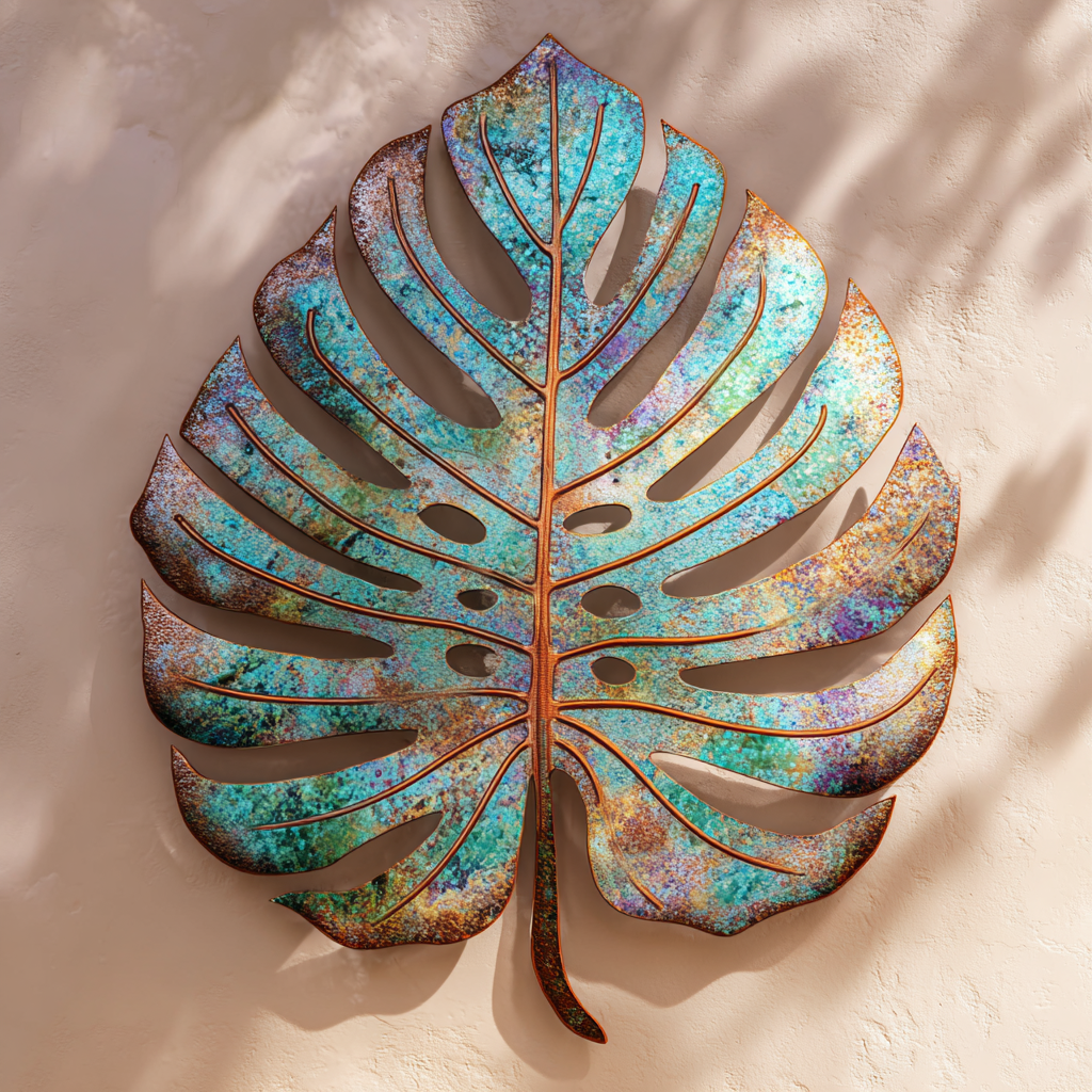 Abstract Leaf Metal Wall Art Botanical Decor Modern Garden Outdoor Wall Sign