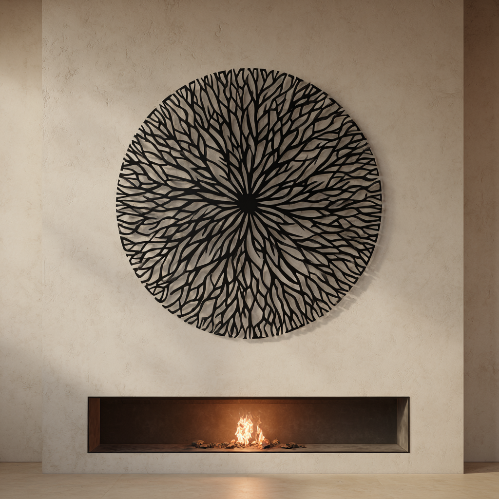 Abstract Tree Branch Metal Wall Art, Modern Nature Decor for Living Room
