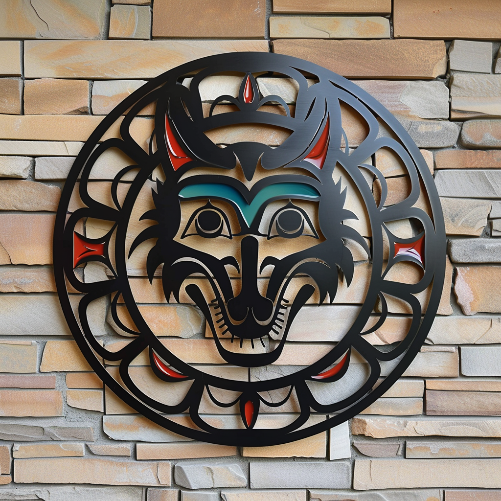 Wolf Native Metal Wall Art: Southwest Cowgirl Boho Western Sign