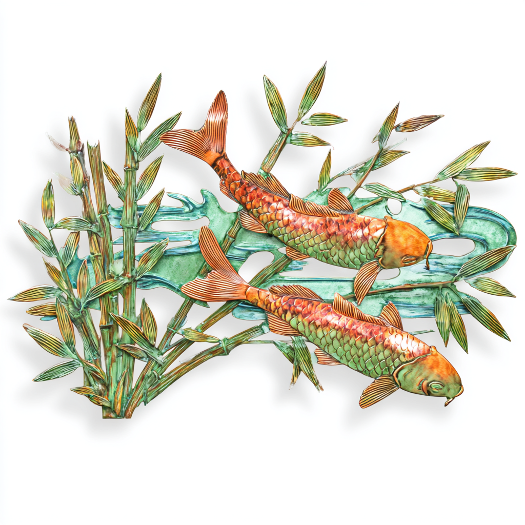 Bamboo Metal Wall Art Asian Zen Garden Decor Nature Outdoor Wall Sign