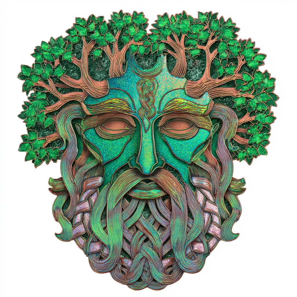 Green Man Metal Wall Art, Celtic Forest Guardian, Rustic Outdoor Garden Decor Sign